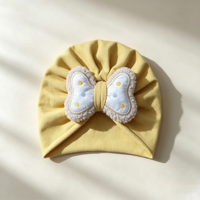 Chapeau turban pour bébé avec nœud détachable, couleur unie, doux, bandeau pour nourrisson, bonnet pour nouveau-né, accessoires pour séance photo de bébé