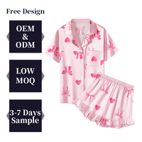 Ensembles de vêtements pour bébés filles Short à manches courtes imprimé personnalisé Ensemble de vêtements pour enfants Vente en gros Ensemble de pyjamas d'été pour bébés filles