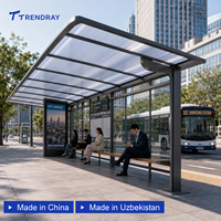 Plaque en polycarbonate solide résistante aux chocs, autonettoyante et résistante aux intempéries pour arrêt de bus extérieur