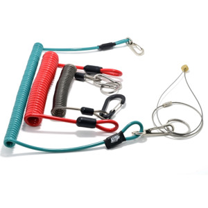 Nhà Sản Xuất Đàn Hồi Cuộn Xoắn Ốc PVC Tráng Màu Đen Công Cụ Dây Buộc Mùa Xuân Cuộn Dây Dây Dây An Toàn Cáp Cho Cần Câu - Product Image 3