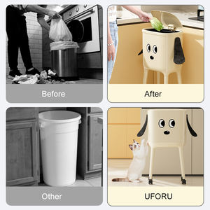 Cubo <span class=keywords><strong>de</strong></span> Basura UFORU para Oficina, Cocina, Hogar y Baño, con Tapa, Diseño Nuevo, <span class=keywords><strong>de</strong></span> Plástico, con Orejas <span class=keywords><strong>de</strong></span> Perro - Product Image 4