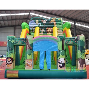<span class=keywords><strong>Tobogán</strong></span> Inflable Comercial Personalizado de PVC con Temática de Zoológico para Niños, Combo de Casa de Brinco con <span class=keywords><strong>Tobogán</strong></span> en Venta con Soplador - Product Image 2