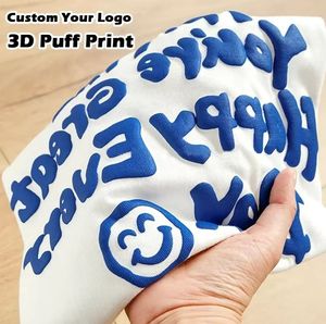 T-shirts pour <span class=keywords><strong>hommes</strong></span> en coton 100% taille US, surdimensionnés, impression sérigraphique, logo personnalisé, impression 3D en relief - Product Image 1