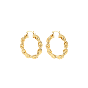 E4427 Orecchini a Cerchio Dorati in Lega di Zinco, Gioielli Unisex Classici alla Moda - Product Image 1