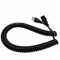Câble d'alimentation spiralé à ressort 3 broches 18AWG NEMA 5-15P vers IEC320 C13, cordon de remplacement pour ordinateur, PC de bureau, imprimante