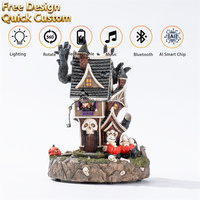 Décoration de fête d'Halloween : Figurine en résine pour maison hantée, ornement effrayant pour bar et présentoir de bureau