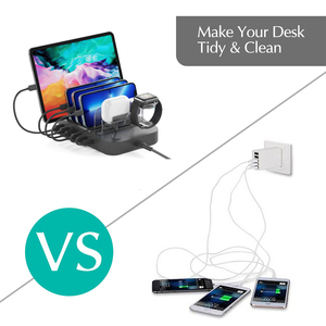 Stations de charge multi-appareils multi-ports, chargeur intelligent pour téléphone <span class=keywords><strong>portable</strong></span>, station de charge universelle <span class=keywords><strong>portable</strong></span> de bureau, 6 ports USB Type C - Product Image 6
