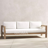 Ensembles de meubles de jardin SIGMA, meubles d'extérieur, ensemble de canapés en teck, chaise longue de patio, table, chaise, lit de soleil, canapé Villa Bali, bois naturel