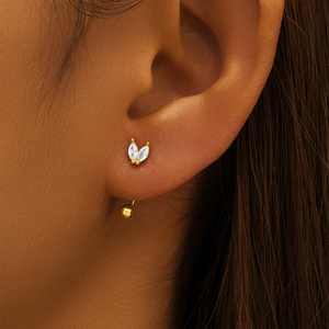 CANNER Vente en gros de perles en argent sterling hypoallergéniques S925, boucles d'oreilles en zircon cubique à double usage pour femmes - Product Image 6