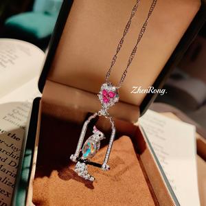 Colliers pour femmes en acier inoxydable plata 999, chaînes cubaines en or 14 carats pour homme, solitaire en argent, collier en rubis - Product Image 1