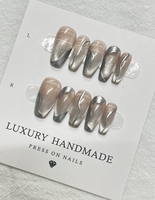 Lot de 10 faux ongles à presser personnalisés en gel peint à la main, forme cercueil, magnifiques et luxueux, en PMMA, les plus vendus