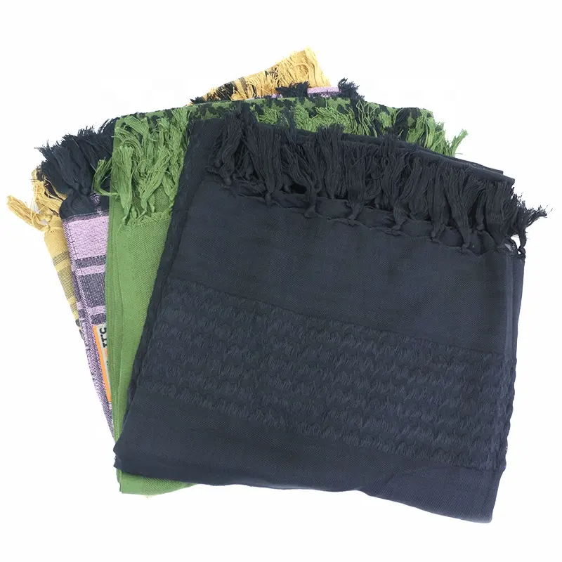 Kích thước lớn Bandana Shemagh bán buôn 100% chiếc khăn bông được thực hiện tại Trung Quốc Keffiyeh khăn, 100% bông Shemagh sa mạc khăn quấn