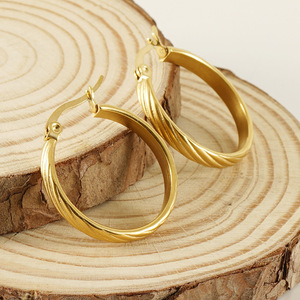 ZOGXIN Gold Hoop Earrings Geometric Round Shape For Women Gift Jewelry - Product Image 2