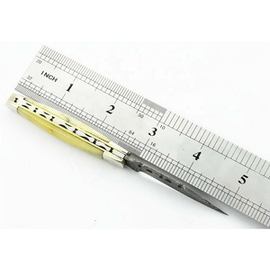 Cuchillo de bolsillo plegable de acero de Damasco personalizado, mango de hueso, nombre y logotipo personalizados, calidad superior para caza, Camping, regalo Ideal - Product Image 6