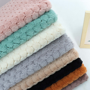 Tái chế <span class=keywords><strong>100</strong></span> <span class=keywords><strong>Polyester</strong></span> jacquard sang trọng gối sofa dép đồ chơi Bộ đồ giường di động lưới Thỏ tóc vải cho quần áo - Product Image 6