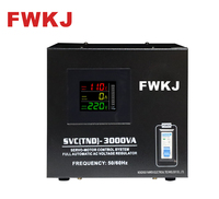 Régulateur de tension CA monophasé entièrement automatique à faible puissance 3KVA noir avec écran LCD 220V 50Hz