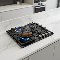 Table de cuisson à gaz encastrable 4 brûleurs 60 cm en verre trempé, cuisinière à gaz GPL/GN pour usage domestique et hôtelier - Vente en gros usine