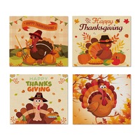 Nappe de table pour fête de Thanksgiving d'automne, décoration de festival de la récolte, nappe de table à motif de dinde, tapis de repas pour camping en plein air
