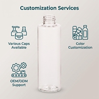 Bouteille en plastique PET vide de 150 ml (5 oz) à épaule plate et ronde, personnalisable avec logo, pour emballage de toner et lotion cosmétique, avec bouchon à vis
