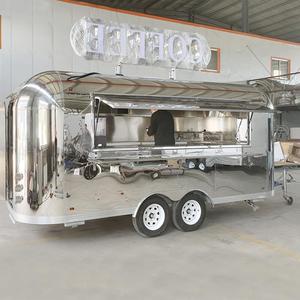 Camion de crème glacée de restaurant mobile de remorque de restauration rapide de café de chariot de vente de rue d'acier inoxydable - Product Image 2