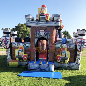 Château gonflable Camelot pour enfants, structure de jeux gonflable avec toboggan, château gonflable médiéval pour chevaliers - Product Image 2