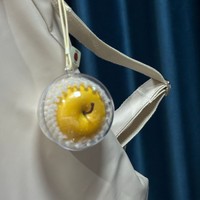 Ornement Pomme de Paix du Réveillon de Noël LC, Mini Boule de Verre Suspendue pour Voiture ou Sac, Cadeau de Noël Porte-Bonheur, Décoration de Fêtes