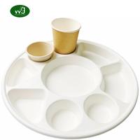 VVG Wholesale Assiettes jetables écologiques et biodégradables en bagasse pour fêtes, 9 pouces