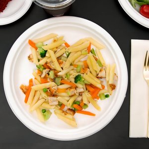 Assiettes en bagasse de canne à sucre personnalisées avec logo imprimé, 7/9/10 pouces, assiettes à gâteau, plateaux en carton pour pâtisserie - Product Image 3