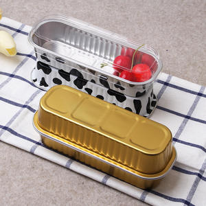 100 قطعة من حاويات الألمنيوم المستطيلة الملونة لتزيين الكعك وخبز الخبز - Product Image 3