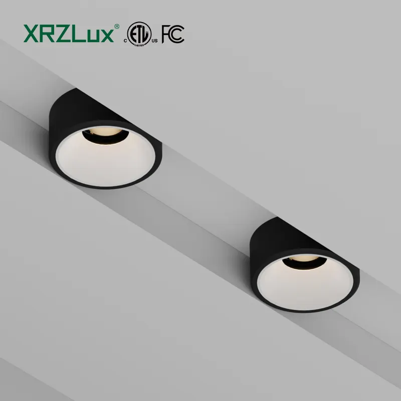 XRZLux 고품질 매입형 COB LED 통 15W 알루미늄 눈부심 방지 ETL 천장 스포트라이트 반 매입 LED 천장 통