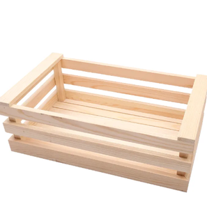 Wooden kitchen fruit and vegetable storage basket Solid wood crate