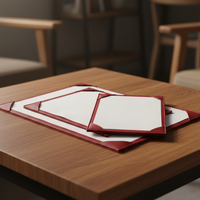 Porte-menu en cuir véritable A4 A5 avec logo embossé, durable, moderne, pour restaurant, avec couverture rechargeable