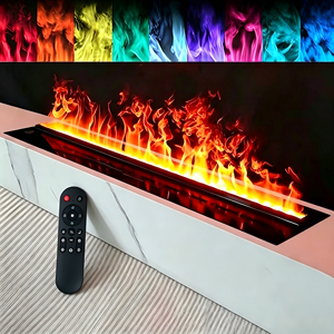 Décoration murale encastrée à <span class=keywords><strong>LED</strong></span> multicolores, <span class=keywords><strong>cheminée</strong></span> électrique 3D à vapeur d'eau, <span class=keywords><strong>cheminée</strong></span> à vapeur d'eau pour salon - Product Image 2