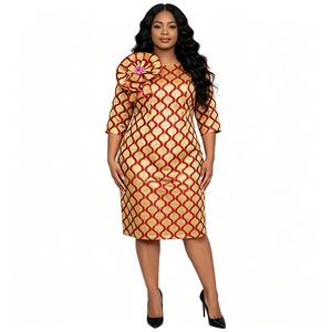 Robe de cérémonie élégante couleur or, grande taille, pour femmes, Geenlinm, robe longue tendance pour occasions spéciales - Product Image 4