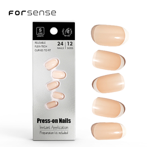 Forsense vente en gros de haute qualité pointe française presse <span class=keywords><strong>sur</strong></span> les <span class=keywords><strong>ongles</strong></span> manucure nude artificielle <span class=keywords><strong>faux</strong></span> <span class=keywords><strong>ongles</strong></span> conseils courts ovales naturels <span class=keywords><strong>faux</strong></span> <span class=keywords><strong>ongles</strong></span> - Product Image 5