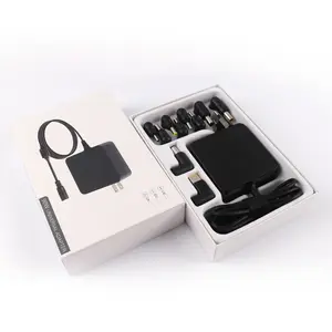 Cargador universal para portátil, identificación automática, 90w, con 10 puntas de CC, cargador de escritorio