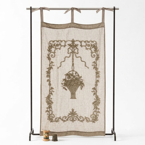 Rideau en lin de luxe, style moderne, fleurs brodées beiges, rideau vintage pour salon, maison, hôtel, resort, café - Product Image 4