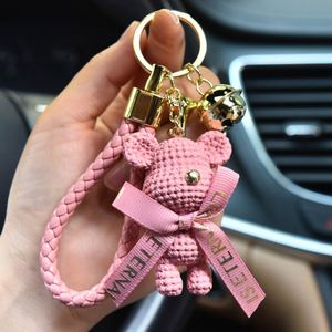 Fashion Cartoon Cute Bow Teddy Bear Doll <b>Key</b> <b>Chains</b> Resin Kawaii Bear Car Keychain Bag Backpack Charms Decoration Pendant Gift - Product Image 6