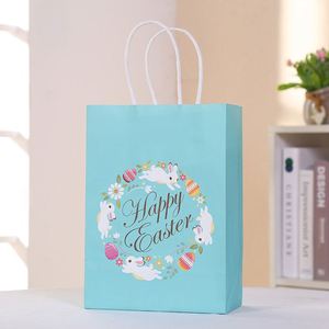 Factory Price Boutique Paper Candy Color Series <b>Gift</b> <b>Bag</b> for <b>Easter</b> Party Supplies With Handle Rabbit Egg <b>Bags</b> - Product Image 3