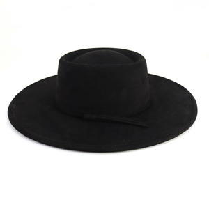 Sombrero Fedora de Ala Ancha de Moda, Sombrero Panamá Vintage Grande, Sombrero Fedora de Fieltro con Parte Superior de Corazón de Gamuza para Hombre y Mujer - Product Image 5