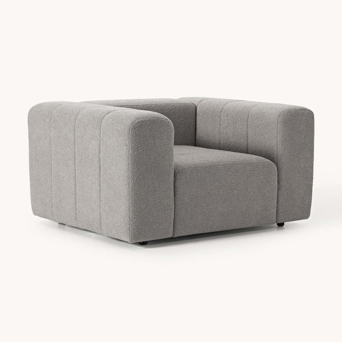 Tissu bouclé gris