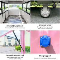 JINLIJING Usine Nouveau 16ft Rose Café Bus Remorque En Plein Air Mobile Cuisine Stree Fast Food Camion Chariots Sur Roues