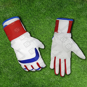 Gants de frappe de baseball et de softball professionnels personnalisés à prix d'usine, en cuir de vache, ambidextres, manchette longue, double sangle, personnalisés - Product Image 1