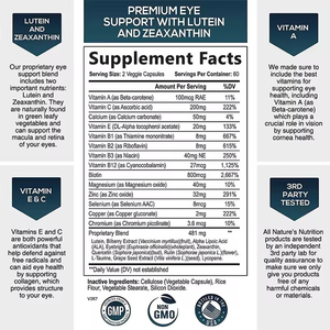 Göz sağlığı koruması için <span class=keywords><strong>Lutein</strong></span>, zeaksantin, çinko, C vitamini ve E vitamini ile lisanslı özel etiket marka göz vitamini kapsülleri - Product Image 4