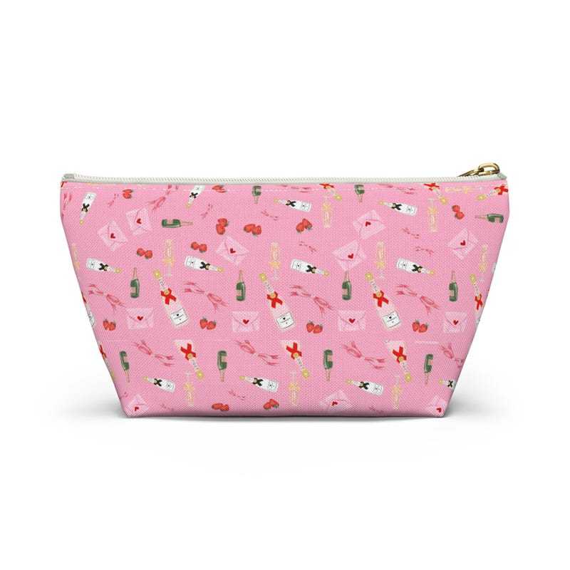 Light Pink Base With Wine Bottle Print
