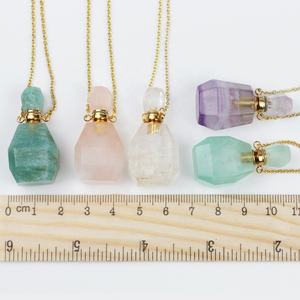 LS-A101 Promozionale Bottiglia di Profumo <span class=keywords><strong>Collana</strong></span> di Quarzo Naturale Amazonite Ciondolo In <span class=keywords><strong>Oro</strong></span> <span class=keywords><strong>Collana</strong></span> A Catena <span class=keywords><strong>Sottile</strong></span> - Product Image 6