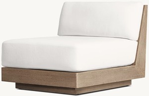 Solid Teak Outdoor Lounge <strong>Chair</strong> Water-Resistant Patio Furniture with <strong>Exotic</strong> Design Cushions for Hotel Garden or Private Patios