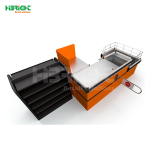 Highbright Bright Orange Modular Supermarket <b>Checkout</b> <b>Counter</b> With Side Impulse Merchandise Display for Retail Stores - Product Image 2