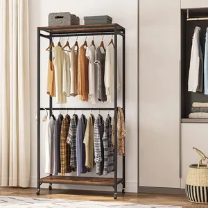 Clothes Clothing Rack with Adjustable Shelves New Design Open hanger simple coat rack portable household coat stand with hooks