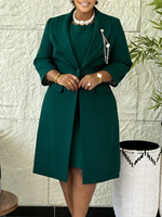 Ensemble deux pièces de haute qualité, élégant et tendance, veste de costume pour femme, coupe ajustée, couleur unie, camisole, jupe